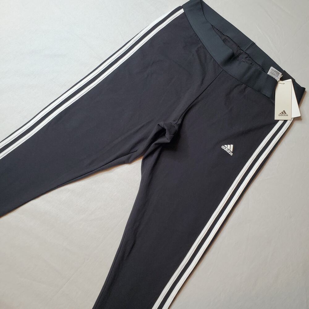 Adidas Women's Size 2X NWT Essentials 3-Stripes Leggings Black GS1382